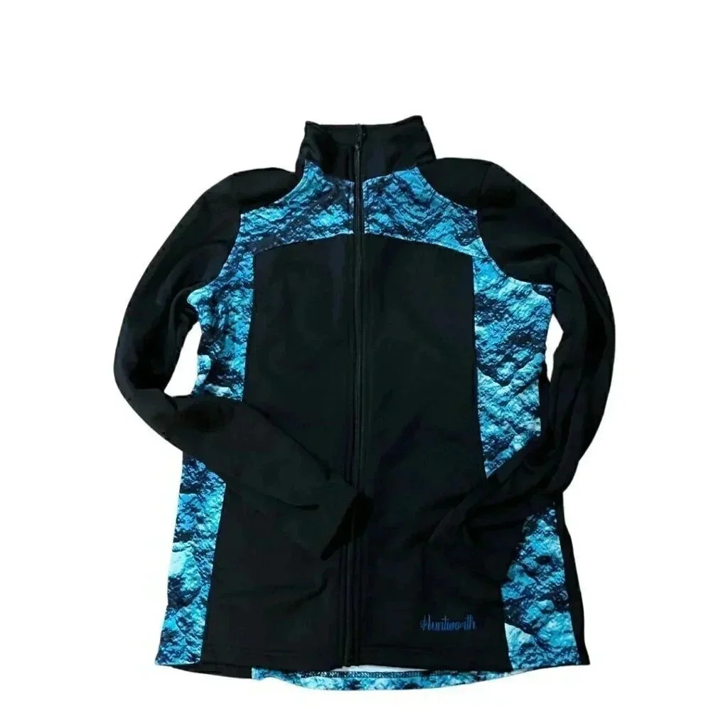 Huntworth Athletic Zip-Up Jacket | Size S | Blue & Black | No Hood